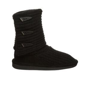 Bearpaw Women's Knit Tall Booties 658 W Black Size 7